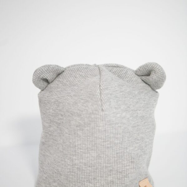 Beanie-Mütze mit Ohren – Mausgrau