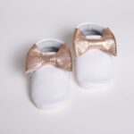 „Bow” Moccasin – White/ rose gold