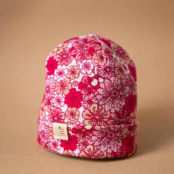 Beanie-Mütze – Blumenmuster